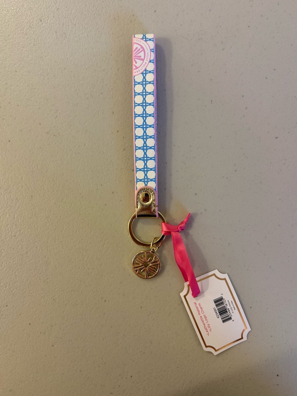 Lilly Pulitzer Strap Keychain in ‘Frenchie Blue Caning’ - *NWT* - Picture 2 of 16